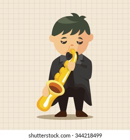 character musician trumpeter theme elements