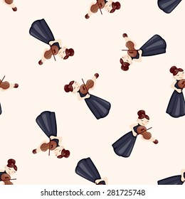 character musician violinist , cartoon seamless pattern background