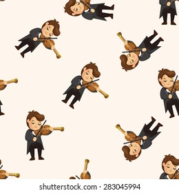 character musician violinist ,seamless pattern