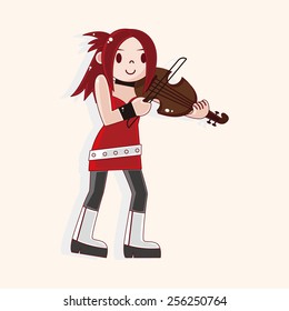 character musician violinist theme elements