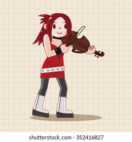 character musician violinist theme elements