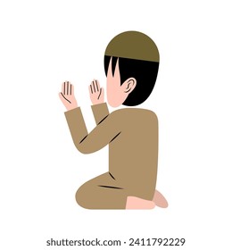 Character Of Muslim Boy Praying 