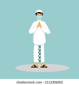 muslimischer Mensch mit Maske