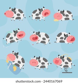 caractère nommé sepi, ensemble de poses mignonnes et expressives