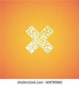 Character from Net font for advertisements, vector type