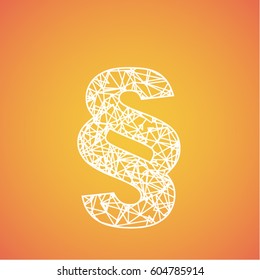 Character from Net font for advertisements, vector type