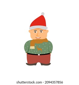 character in New Year and Christmas clothes
