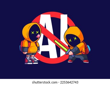 character not ai vector icon illustration, flat cartoon style.