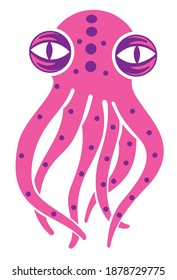 character octopus for cartoon pink