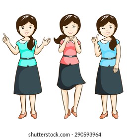 character office women in pack vector illustration