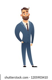 Character office worker man in business suit vector illustration cartoon style isolated