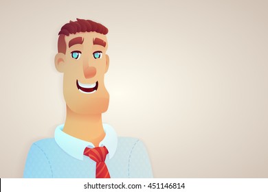 Character office worker man. Cartoon illustration style.
