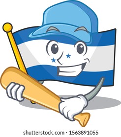 character on the cartoon flag honduras playing baseball