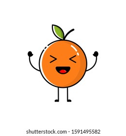 Cute Attractive Orange Cheerful Character Emotion Stock Vector (Royalty ...