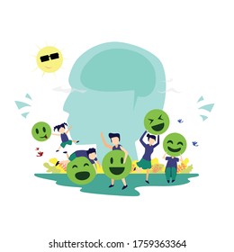 The character of our feelings for today's vector illustration
