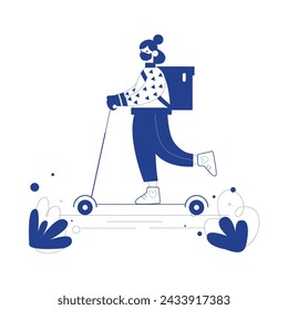 Ilustraciones de contorno de caracteres arte lineal recursos gráficos vectoriales