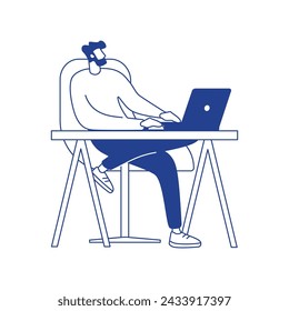 Ilustraciones de contorno de caracteres arte lineal recursos gráficos vectoriales