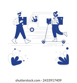 Zeichenkonturillustrationen lineare Kunst Vektor Grafik Ressourcen