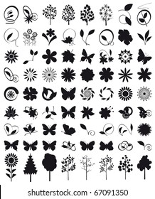 Character outlines details of nature. Vector illustration