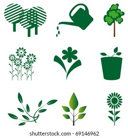 Character outlines details of nature. Vector illustration