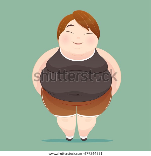 Character Overweight Woman Dressed Sportswear On Stock Vector (Royalty ...