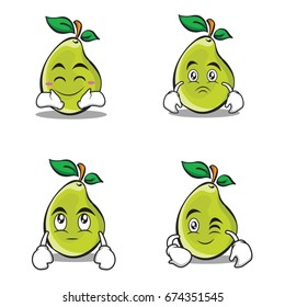 Character of pear cartoon set
