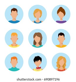 Character or people avatar icons vector illustration