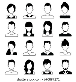 Character or people avatar icons vector illustration