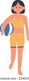 Personaje de Personas haciendo actividades en la playa. Ilustración vectorial aislada
