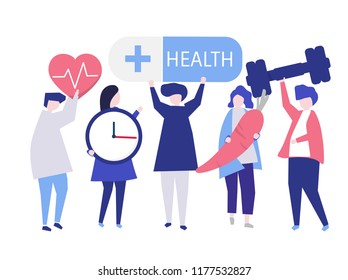 Character of people with health care symbol