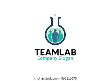 Character People Lab Beaker Science Logo Vector Design Icon Illustration 
