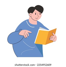 character people read book vector illustration