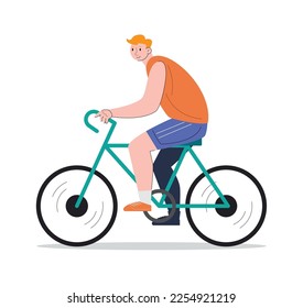 Charaktere, die Fahrrad fahren Vektorgrafik