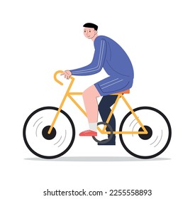 personajes montando ilustración vectorial de bicicleta
