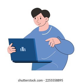 character people using laptop vector illustration