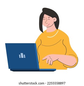 character people using laptop vector illustration