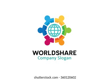 Character People World Planet Logo Vector Symbol Icon Design Illustration 