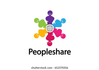 Character People World Planet Logo Vector Symbol Icon Design Illustration 