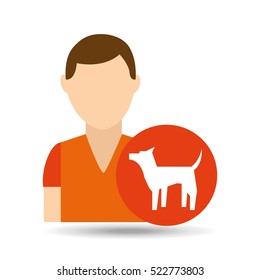 character pet training dog icon vector illustration eps 10