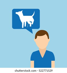 character pet training dog peeing vector illustration eps 10