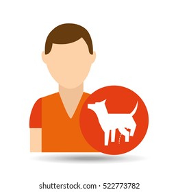 character pet training dog peeing vector illustration eps 10