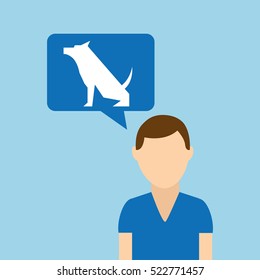 character pet training dog still vector illustration eps 10