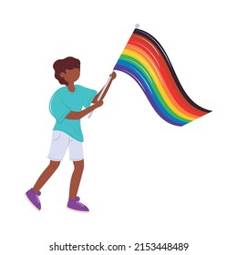 Character With Philadelphia Pride Flag Icon