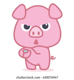 Character of pink pig cartoon
