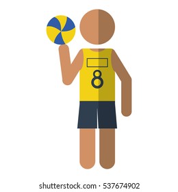 character player volleyball yellow tshirt
