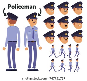 Character is a policeman. The character is ready for animation. Walk Animation.