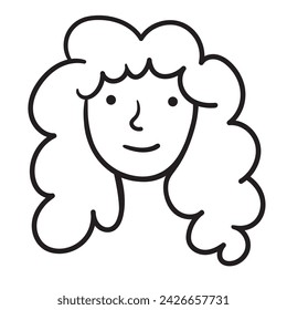 retrato de personaje en estilo doodle en vector. arte de línea para el diseño de avatar pegatina para colorear postal impresión de póster