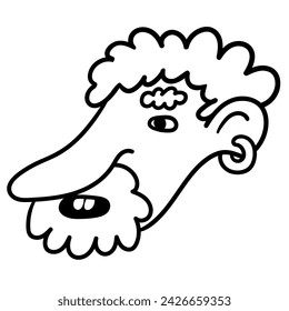 retrato de personaje en estilo doodle en vector. arte de línea para el diseño de avatar pegatina para colorear postal impresión de póster