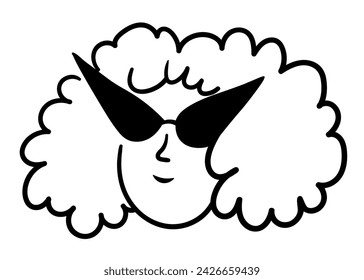 retrato de personaje en estilo doodle en vector. arte de línea para el diseño de avatar pegatina para colorear postal impresión de póster