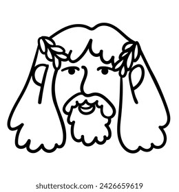 character portrait in doodle style in vector. line art for avatar design sticker coloring postcard poster print